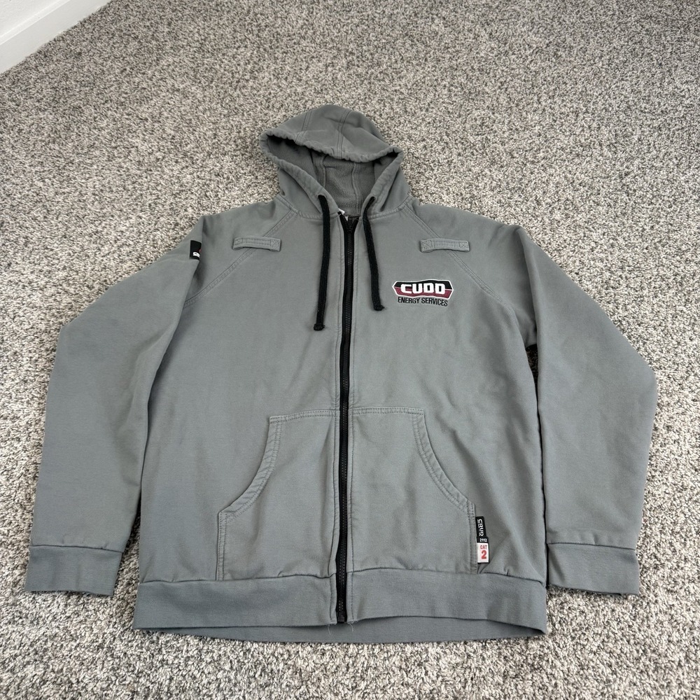 CRUDE FR Full Zip Hoodie Mens Medium Gray Flame Resistant CAT2 2112